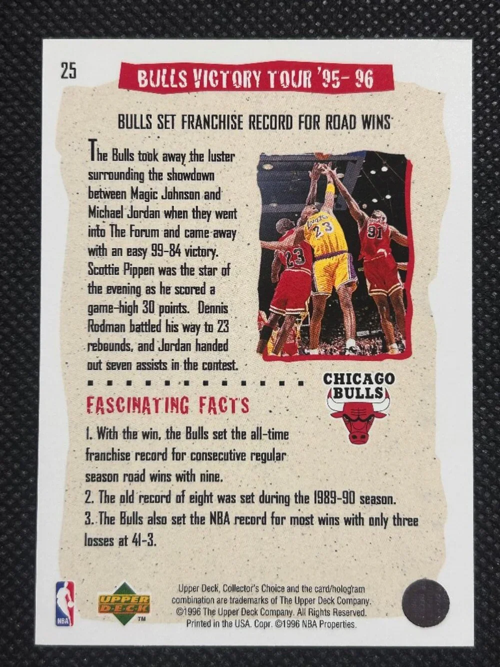 Michael Jordan 1996 Collectors Choice Basketball #25 Victory Tour  Chicago Bulls